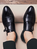 Mocassins Hommes Plats à Cuir Synthétique avec Bout Rond Unicolore avec Boucles Mocassins Hommes Plats