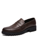 Mocassins Hommes Plats à Cuir Synthétique avec Bout Rond Unicolore Mocassins Hommes Plats
