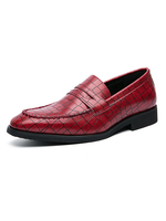 Mocassins Hommes Plats Imprimés à Cuir Synthétique avec Bout Rond Cousu Bicolores Mocassins Hommes