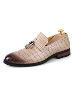 Mocassins Hommes Plats Imprimés à Cuir Synthétique avec Bout Rond Décors avec Franges Cousu Bicolores Mocassins Hommes Plats