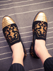Mocassins Hommes Plats Imprimés Vernis avec Bout Rond Bicolores Mocassins Hommes Plats