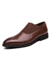 Mocassins marron pour hommes Slip-On Chaussures en cuir à bout pointu en détresse