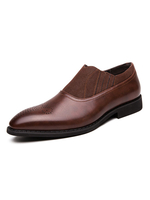 Mocassins marron pour hommes Slip-On Chaussures en cuir à bout pointu en détresse