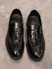 Mocassins Merrans Noir Pu Cuir PU pointu Toe Daily Casual Slip-ON Chaussures