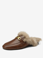 Mocassins mules marron femmes chaussures d