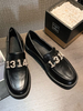 Mocassins noirs femmes en cuir Synthétique bout rond métal détails chaussures décontractées