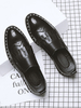 Mocassins noirs pour hommes Chaussures décontractées en cuir PU à bout pointu Slip-On