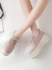 Mocassins Plate à Semelle Femmes avec Plateforme avec Bout Rond à Lacets à Cuir Synthétique Bicolores Mocassins Femmes