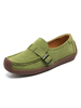 Mocassins Plates Femmes avec Bout Rond avec Boucles à Cuir Synthétique en Crôutes Bicolores Mocassins Femmes