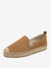 Mocassins Plats Chaussures Femmes Bout Rond Espadrilles En Daim À Enfiler