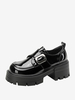 Mocassins Pour Femmes Bout Épais En Cuir PU Verni