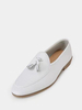Mocassins pour hommes à bout rond en cuir de vache avec pompon pour bal de fin dannée et mariage