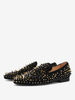 Mocassins pour hommes à enfiler avec rivets et bout rond en micro daim pour bal de fin dannée et mariage