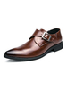 Mocassins pour hommes Chaussures à enfiler avec boucle à imprimé serpent; bout rond; en cuir PU; mocassins marron café