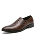 Mocassins pour hommes; chaussures à enfiler; bout pointu; en cuir PU; mocassins marron