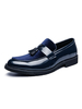 Mocassins pour hommes; chaussures à enfiler; bout rond; en cuir PU; mocassins bleus