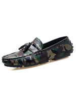 Mocassins pour hommes Chaussures confortables en cuir PU Détails en métal Motif dillustration Mocassins à enfiler