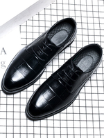 Mocassins pour hommes Chaussures noires en cuir à bout pointu et bout pointu en cuir PU