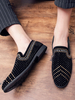 Mocassins pour hommes Chaussures plates décontractées en cuir PU à la mode noire cloutées