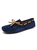 Mocassins pour hommes Chaussures plates décontractées en cuir suédé bleu encre
