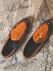 Mocassins pour hommes Chaussures populaires en cuir PU Slip-On Bout pointu Chaussures marron café