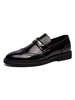 Mocassins pour hommes confortables en cuir Synthétique bout rond sangle de moine sans lacet