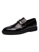 Mocassins pour hommes confortables en cuir Synthétique bout rond sangle de moine sans lacet