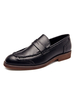 Mocassins pour hommes confortables en cuir Synthétique noir avec sangle de moine sans lacet chaussures à bout rond