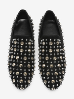 Mocassins pour hommes en cuir à rivets et à pointes pour bal de fin dannée et mariage