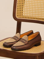 Mocassins pour hommes en cuir de vache marron Chaussures de bal de mariage