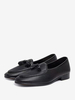 Mocassins pour hommes en cuir de vachette à pompon et bout rond Chaussures de mariage de bal