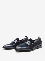 Mocassins pour hommes en cuir suédé avec motif artistique pour bal de fin dannée et mariage