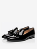 Mocassins pour hommes en cuir verni à pampilles chaussures de soirée à enfiler
