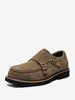 Mocassins pour hommes en daim et cuir avec boucle - Chaussures chics