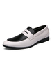 Mocassins pour hommes Noir Slip-On Monk Strap Color Block Bout rond en cuir Synthétique
