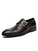 Mocassins pour hommes populaires en cuir PU boucle serpent imprimé mocassins marron