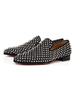 Mocassins pour hommes Rivets en toile Chaussures à pointes Slip-On noires