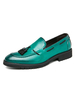 Mocassins pour hommes sans lacets bout rond glands verts chaussures habillées en cuir Synthétique chaussures de soirée