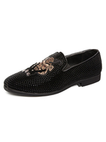 Mocassins pour hommes Slip-On Art Round Toe Suede Leather Studed Mocassins pour femmes