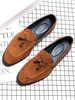 Mocassins pour hommes Slip-On Bout pointu Micro Suede Upper Pale Brown Casual Shoes