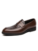 Mocassins pour hommes Slip-On Buckle Snake Print Round Toe Leather Shoes