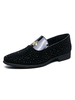 Mocassins pour hommes Slip-On clouté bout rond en cuir PU