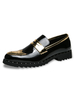 Mocassins pour hommes Slip-On Color Block Bout rond Chaussures en cuir Synthétique