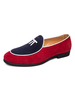 Mocassins pour hommes Slip-On Color Block Bout rond Suede Chaussures de mode en cuir