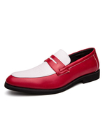 Mocassins pour hommes Slip-On Color Block Bout rond Synthétique Chaussures de mode en cuir