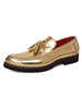 Mocassins pour hommes Slip-On Détails en métal Bout rond Chaussures en cuir Synthétique