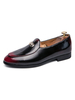 Mocassins pour hommes Slip On Metal Details Ombre Round Toe PU Cuir Rouge Mocassins