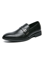Mocassins pour hommes Slip-On Monk Strap Bout rond en cuir PU