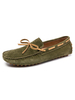 Mocassins Pour Hommes Slip-On Nœuds Bout Rond En Cuir Daim Hunter Vert Chaussures De Bateau Décontractées
