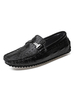 Mocassins pour hommes Slip-On Round Toe PU Cuir Noir Mocassins